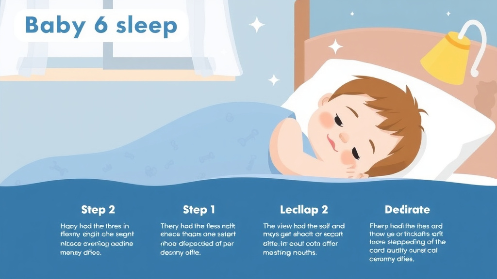 Action-oriented illustration showing how to apply baby Sleep First 6 Months