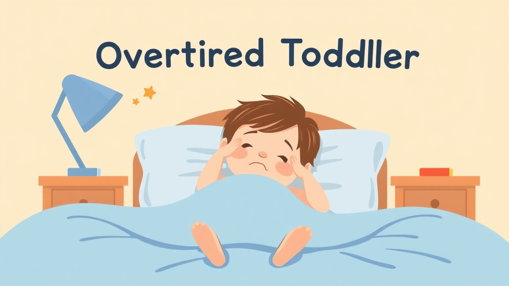 A professional illustration depicting overtired Toddler Signs