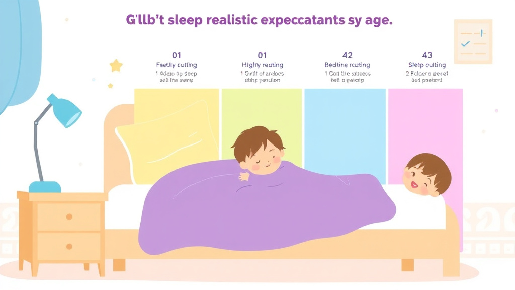Action-oriented illustration showing how to apply realistic Sleep Expectations By Age