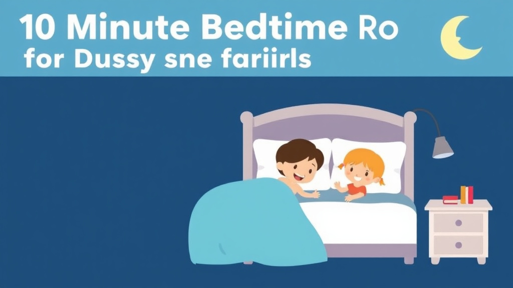 Action-oriented illustration showing how to apply 10 Minute Bedtime Routine for Busy Families
