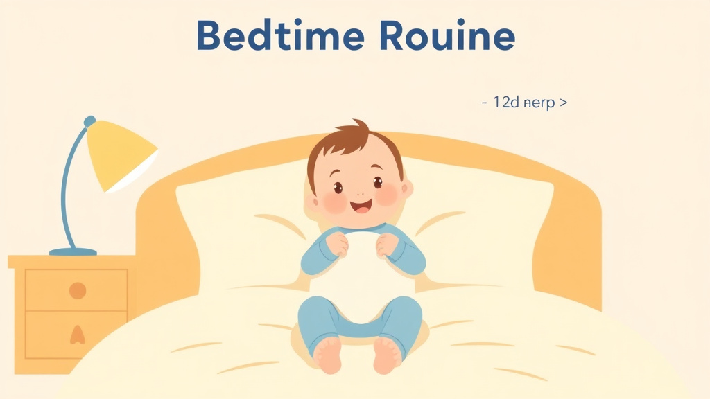 Illustration breaking down the fundamentals of bedtime Routine for a 12 Month Old: Step by Step