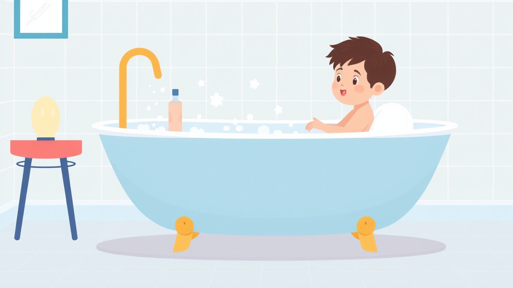 Educational graphic covering the essentials of bath Time In Bedtime Routine