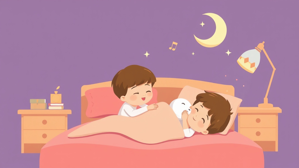 A professional illustration depicting bedtime Routine And Lovey