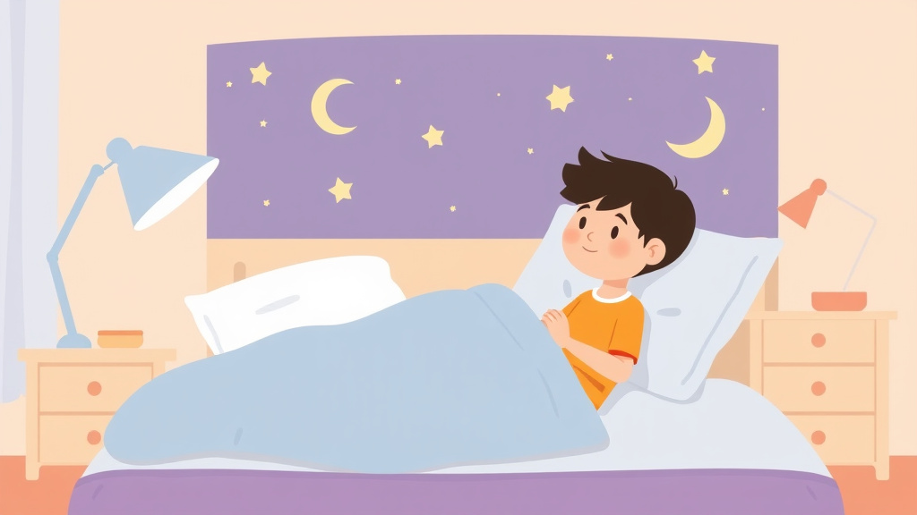 A professional illustration depicting bedtime Routine for an Anxious Child