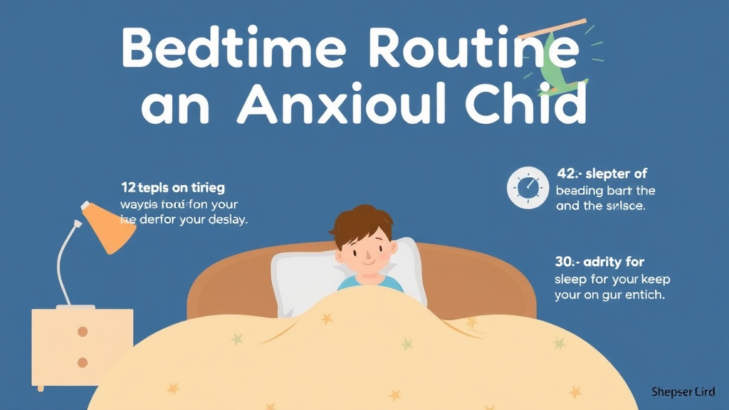 Action-oriented illustration showing how to apply bedtime Routine for an Anxious Child