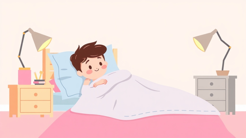 A professional illustration depicting inconsistent Bedtime Routine