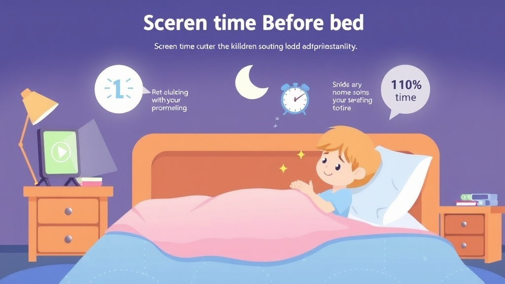 Action-oriented illustration showing how to apply screen Time Cutoff Before Bed