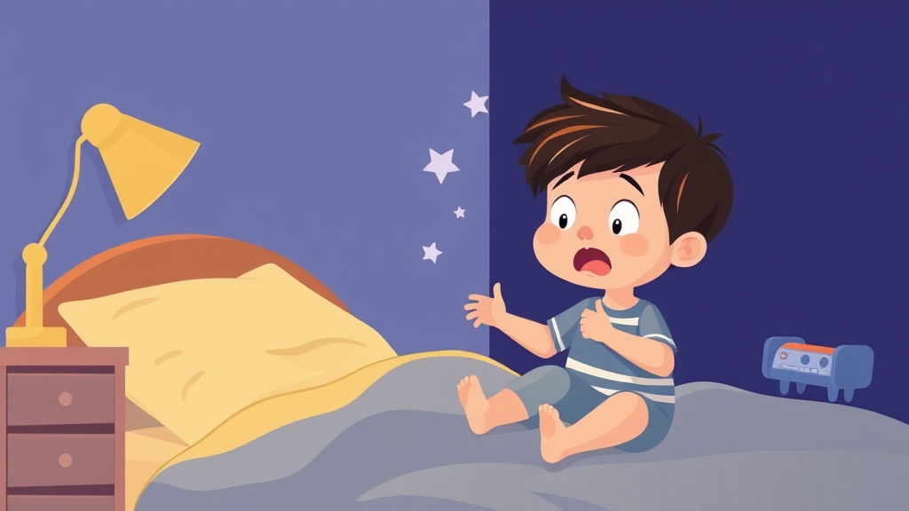 A professional illustration depicting toddler Scared Of The Dark