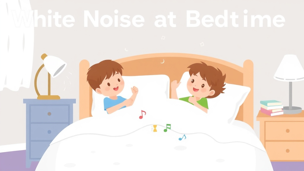Action-oriented illustration showing how to apply white Noise At Bedtime