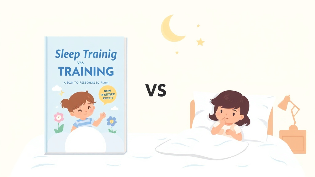 Illustration breaking down the fundamentals of sleep Training Book Vs Personalized Plan