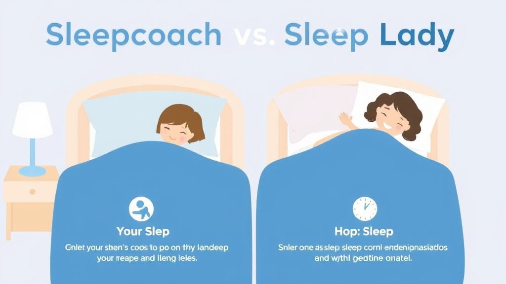 Action-oriented illustration showing how to apply sleepcoach Vs Sleep Lady
