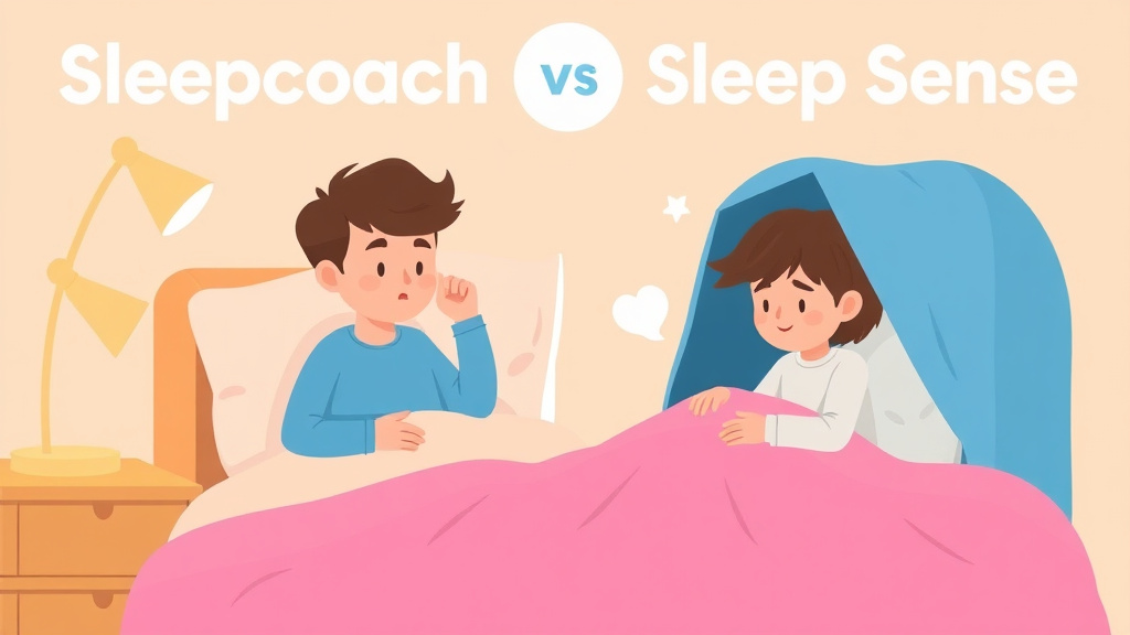 A professional illustration depicting sleepcoach Vs Sleep Sense
