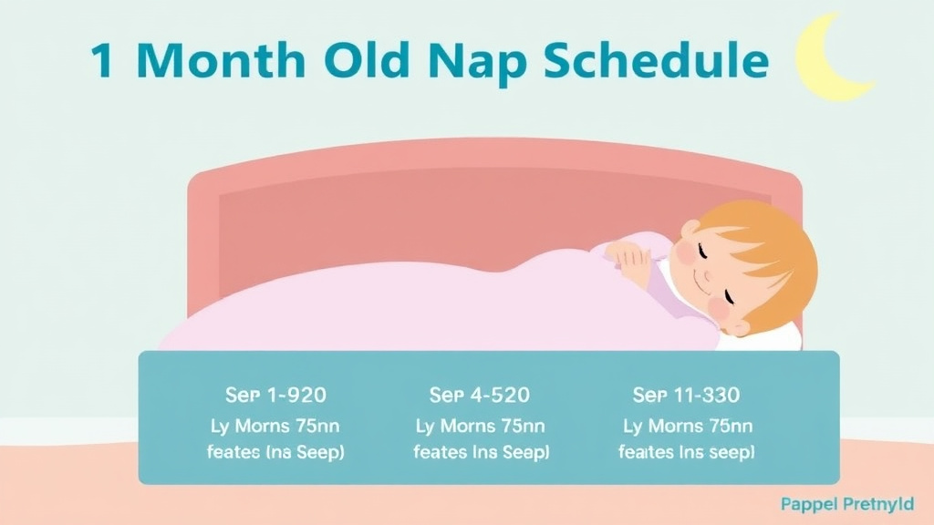 Visual guide for practical steps in 1 month old nap schedule: how many naps and how long