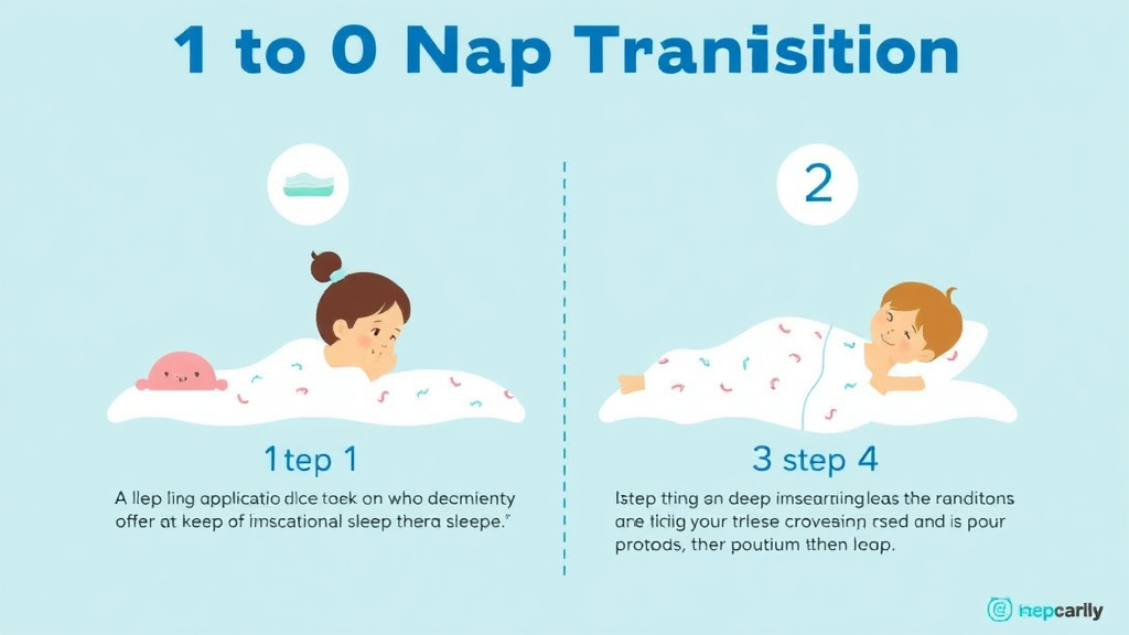 Visual guide for practical steps in 1 to 0 nap transition