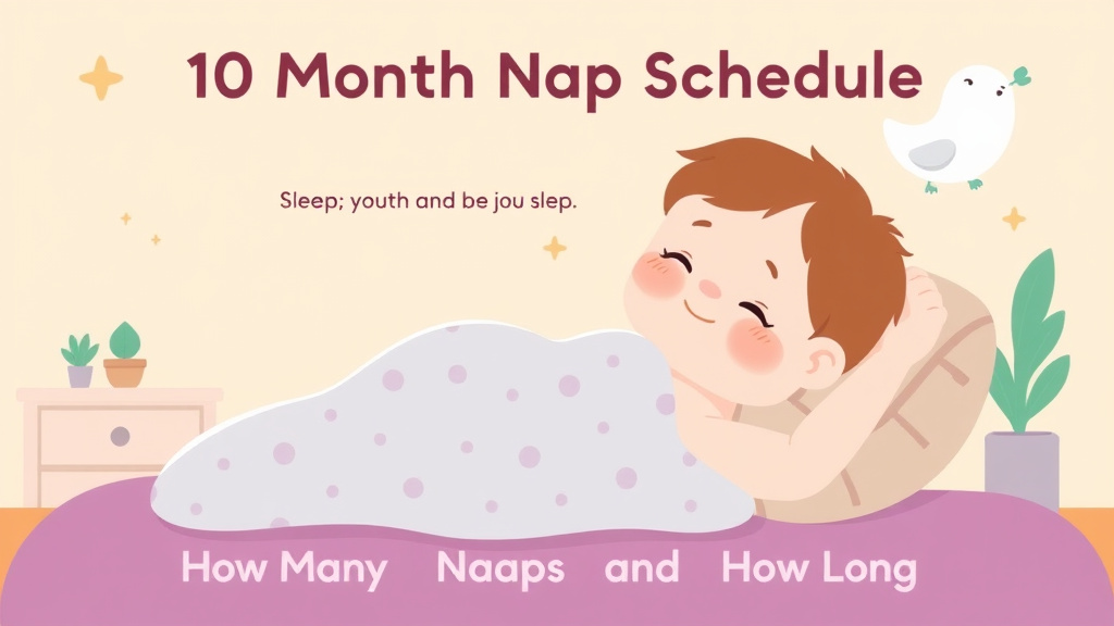 Illustration showing key concepts related to 10 month old nap schedule: how many naps and how long