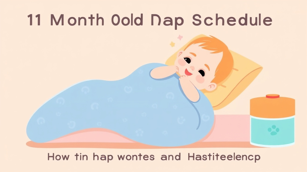 Illustration showing key concepts related to 11 month old nap schedule: how many naps and how long