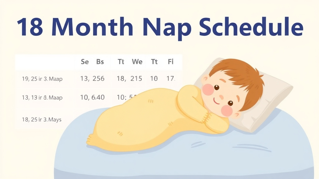 Illustration showing key concepts related to 18 month old nap schedule: how many naps and how long