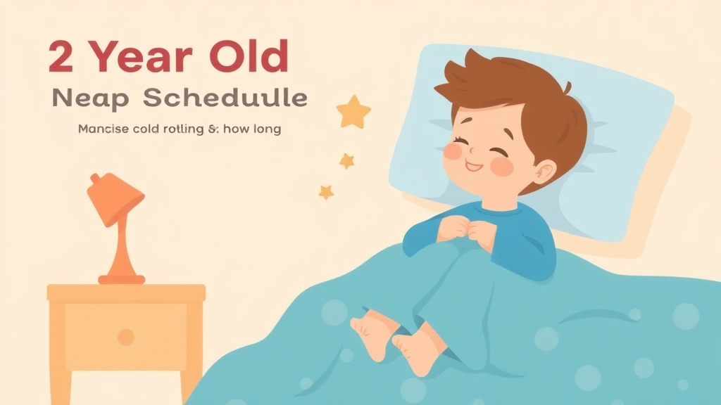 Illustration showing key concepts related to 2 year old nap schedule: how many naps and how long