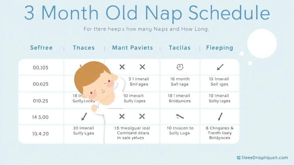 Visual guide for practical steps in 3 month old nap schedule: how many naps and how long