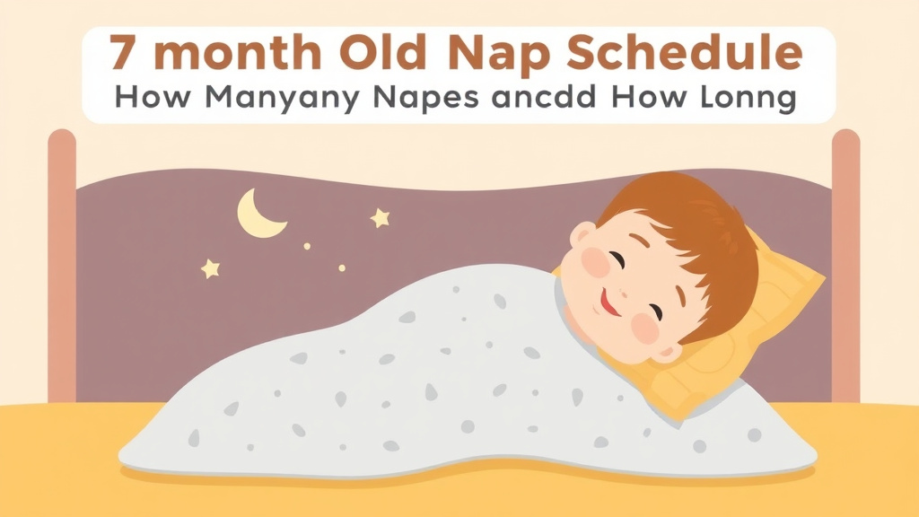 Illustration showing key concepts related to 7 month old nap schedule: how many naps and how long