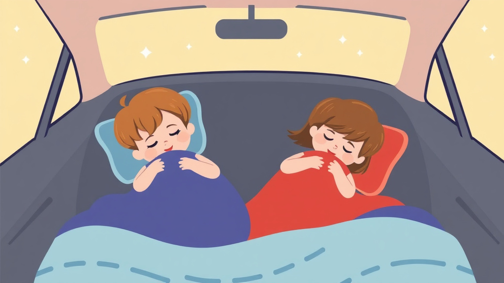 Illustration showing key concepts related to car nap tips