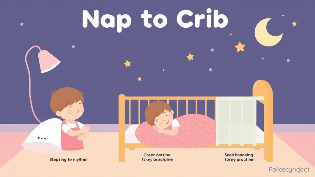 Visual guide for practical steps in contact nap to crib
