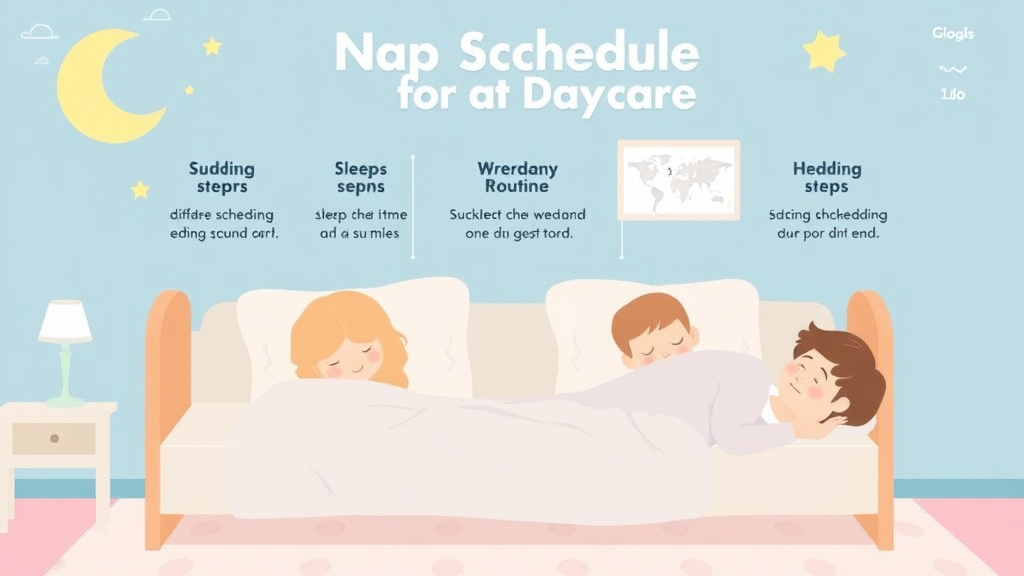 Visual guide for practical steps in different nap schedule at daycare