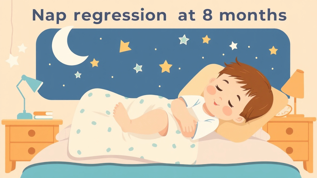 Illustration showing key concepts related to nap regression at 8 months