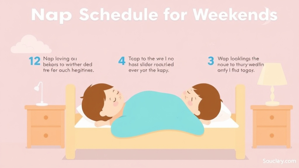 Visual guide for practical steps in nap schedule for weekends
