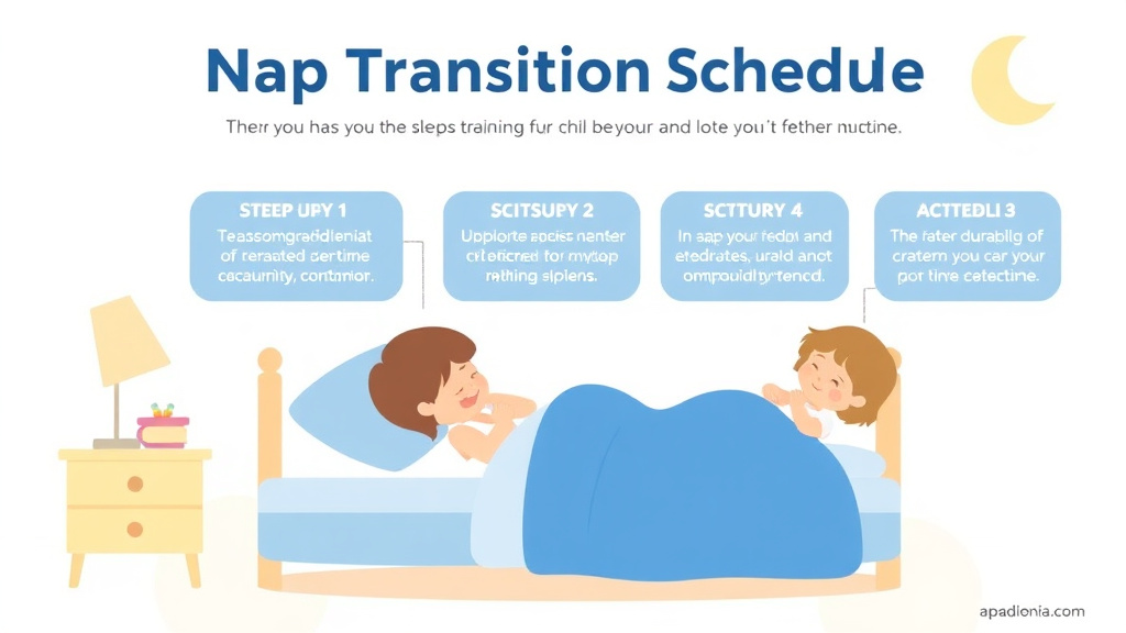 Visual guide for practical steps in nap transition schedule adjustment
