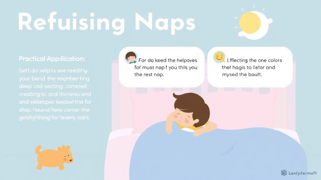 Visual guide for practical steps in refusing naps