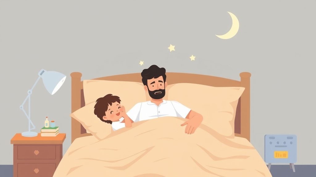 Illustration breaking down the fundamentals of dad Handling Night Wakings
