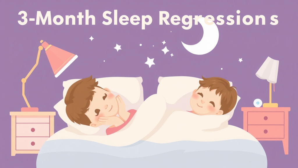Illustration showing key concepts related to 3 month sleep regression: signs, duration, and survival guide