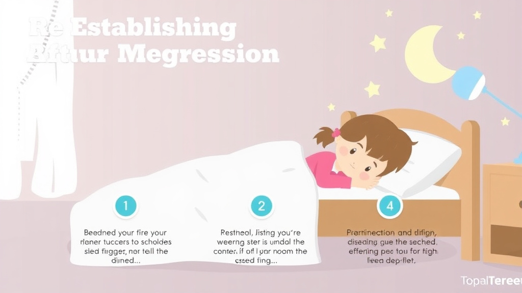 Visual guide for practical steps in re establishing sleep after regression