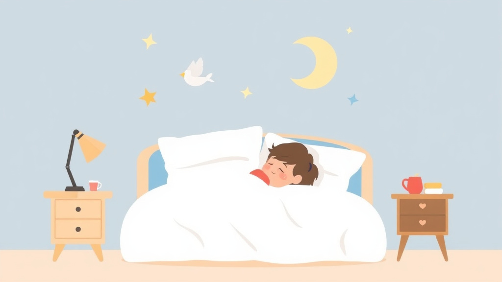 Illustration showing key concepts related to separation anxiety sleep tips