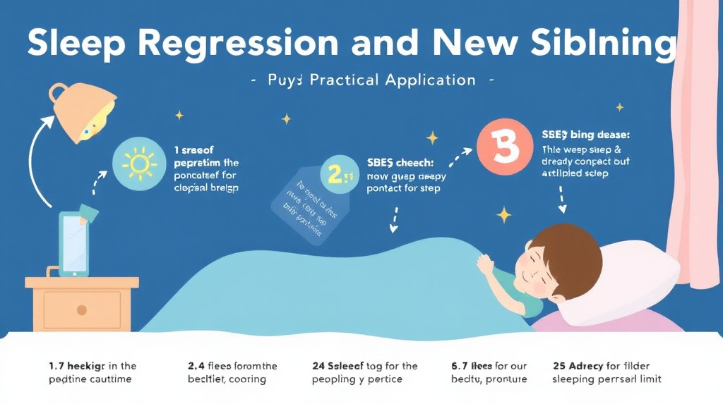 Visual guide for practical steps in sleep regression and new sibling