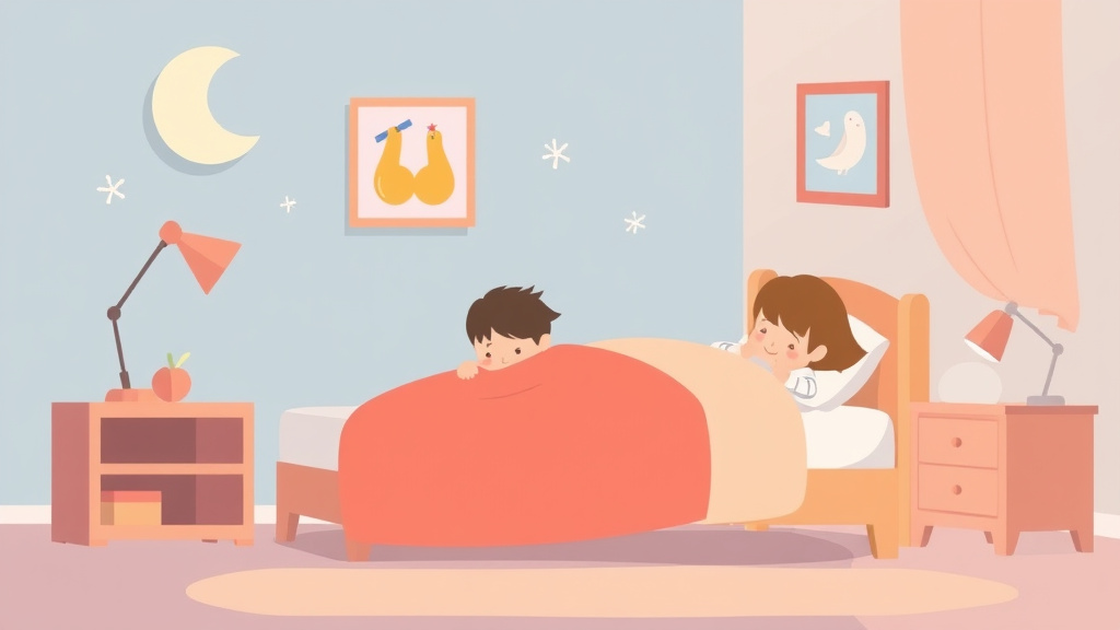 Illustration showing key concepts related to sleep regression and room sharing