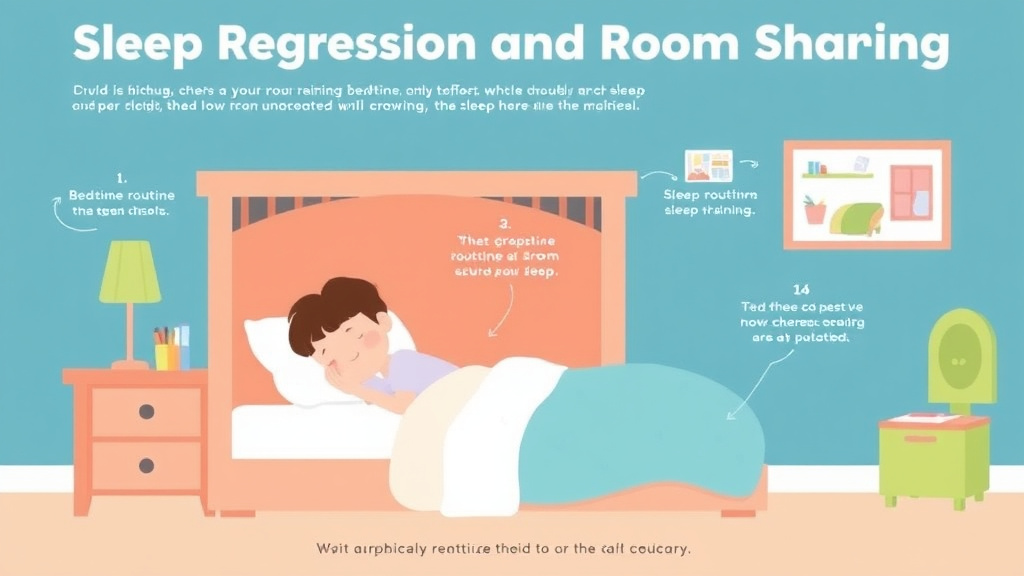 Visual guide for practical steps in sleep regression and room sharing