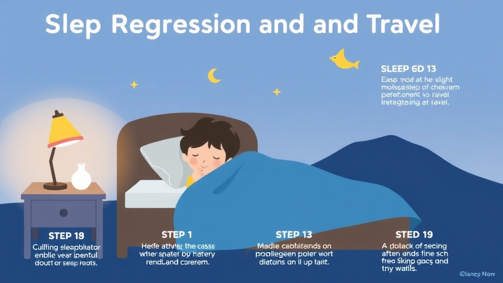Visual guide for practical steps in sleep regression and travel