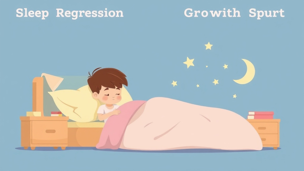 Illustration showing key concepts related to sleep regression vs growth spurt