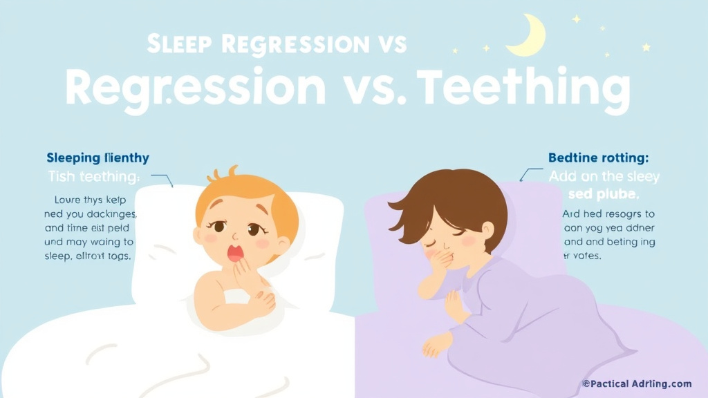 Action-oriented illustration showing how to apply sleep Regression Vs Teething