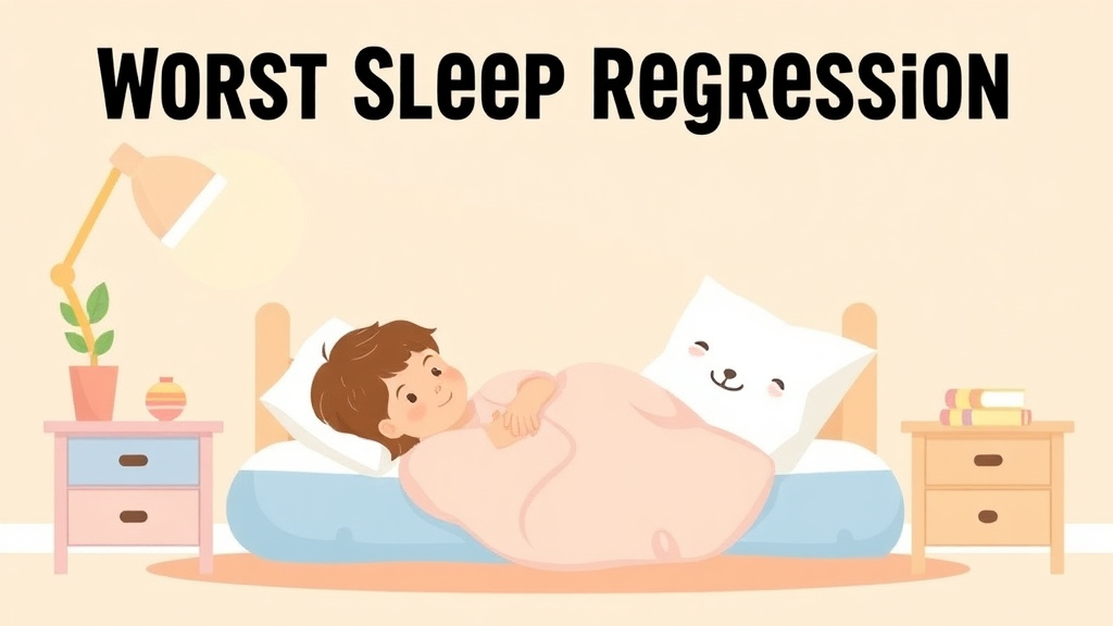 A professional illustration depicting worst Sleep Regression