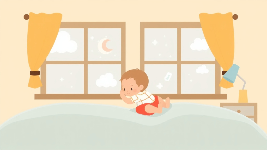 A professional illustration depicting 4 Month Old Sleep Schedule: Naps, Bedtime, and Wake Windows