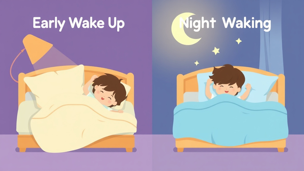 Visual overview of early Wake Up Vs Night Waking with key concepts highlighted