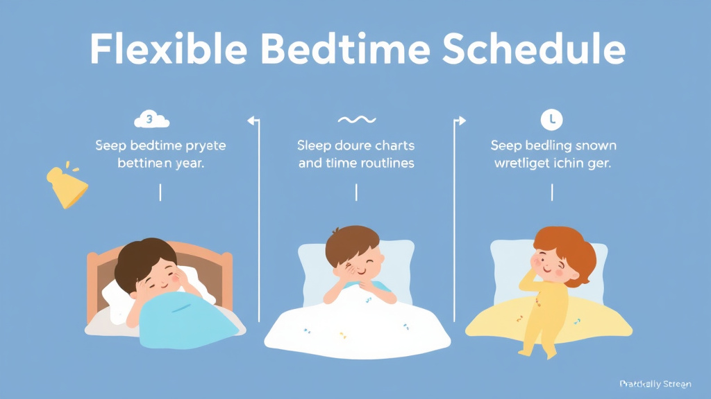 Action-oriented illustration showing how to apply flexible Bedtime Schedule