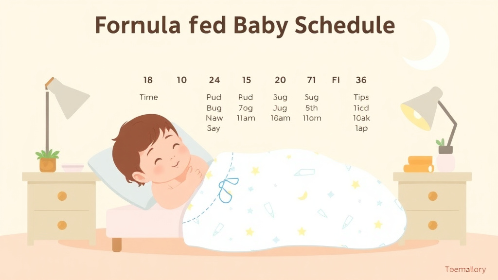 Clear illustration of formula Fed Baby Schedule: Sample Times and Tips with supporting details