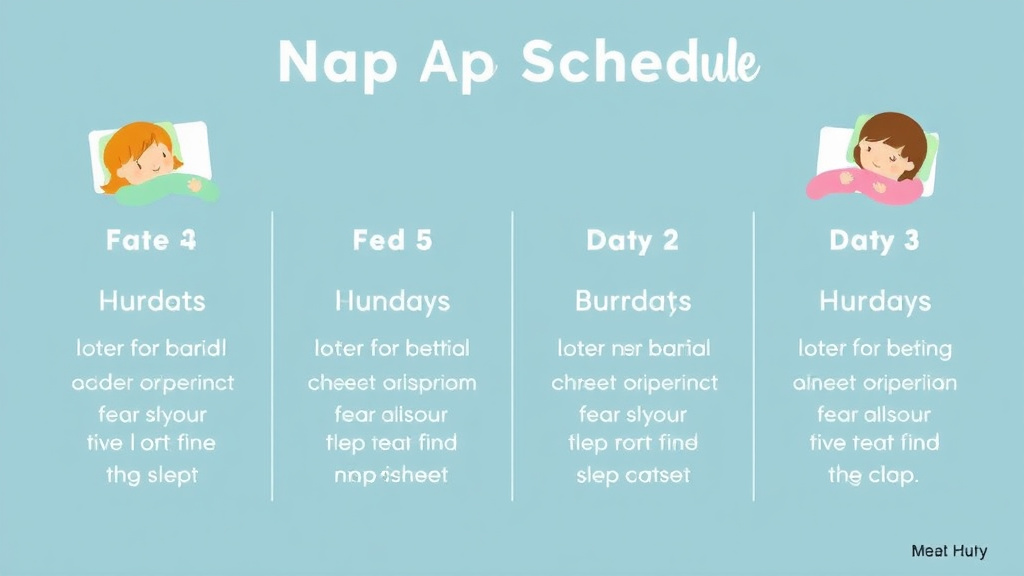 Hands-on guide visualization for four Nap Schedule: Sample Times and Tips