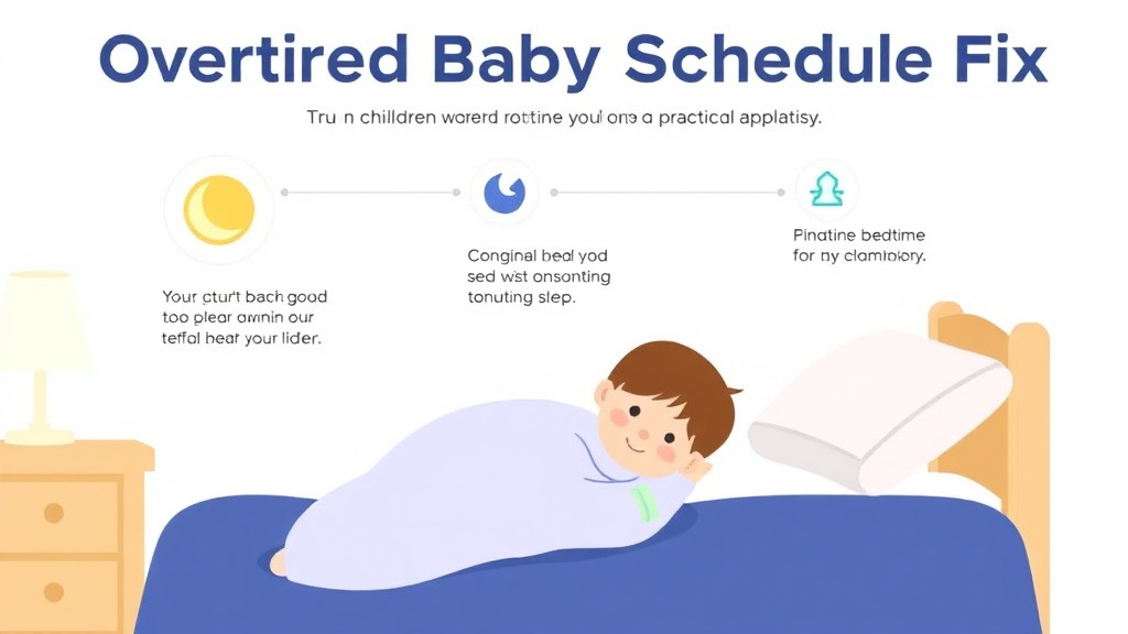 Action-oriented illustration showing how to apply overtired Baby Schedule Fix