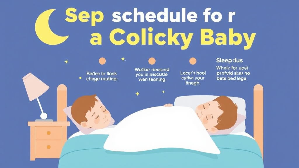 Action-oriented illustration showing how to apply sleep Schedule for a Colicky Baby