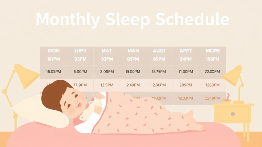 Visual overview of monthly Sleep Schedule for a Formula Fed Baby with key concepts highlighted